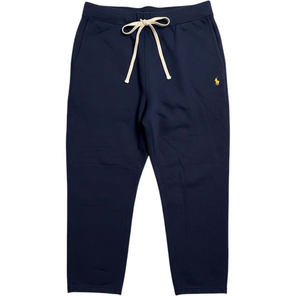 Polo Ralph Lauren Mens Navy Blue Fleece Sweatpants Yellow Pony Logo 3XB Big Tall
